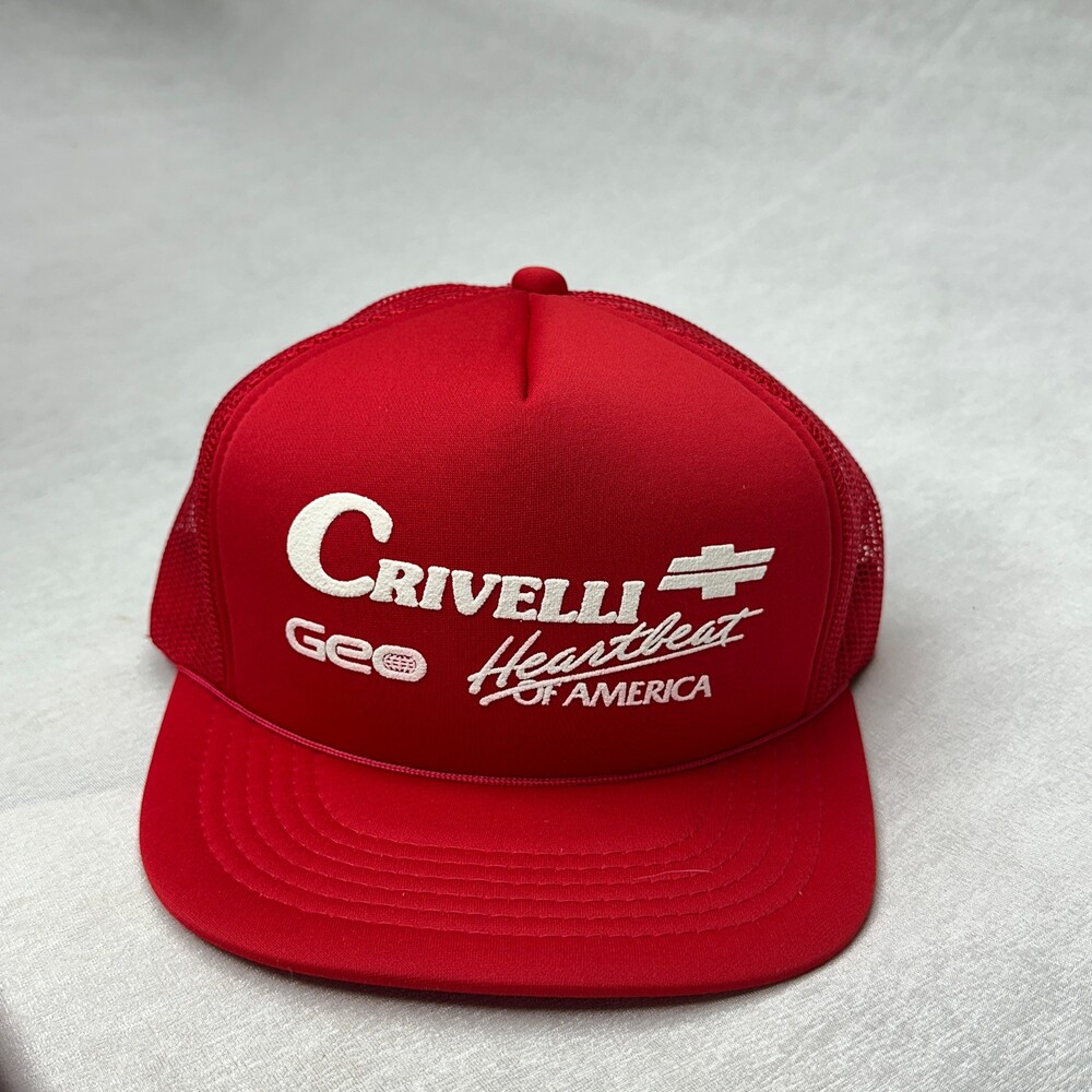 VTG Crivelli Heartbeat of America Trucker Hat Snapback 90s